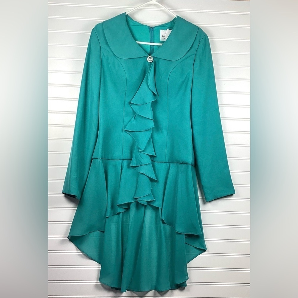 Lan Ting Bride NWT Green/ Blue Size 10 Dressy jacket Turquoise